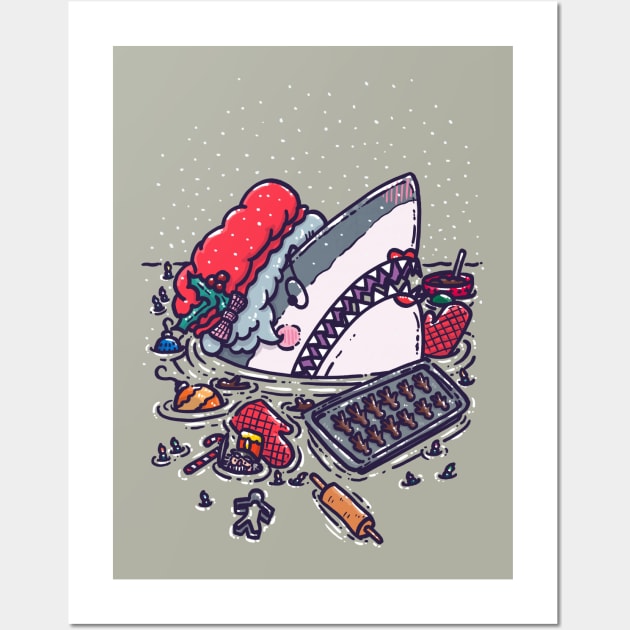 Mrs Claus Shark Wall Art by nickv47